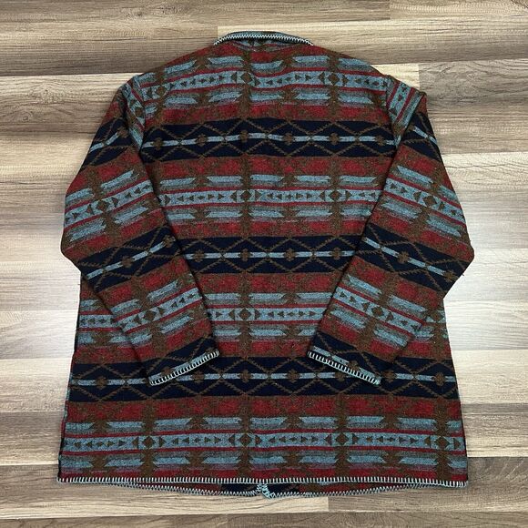 Outback Trading Co Brooklyn Jacket Navy Aztec Western Knee Length Sz 3XL - Picture 2 of 10